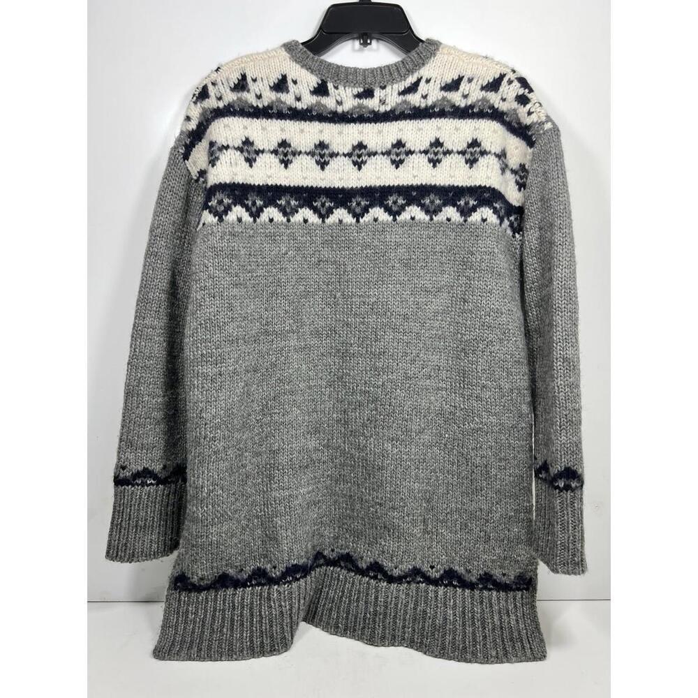 Ann Taylor Loft Fair Aisle High Low Sweater Gray Women Sz S Nordic Cozy Warm - Picture 5 of 9